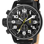 Invicta Men’s 3332 Force Collection Stainless Steel Left-Handed Watch with Black Leather Band