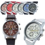Geneva Men’s Leather Quartz watch 6 Pcs Fiiliip(Mixed Color)
