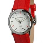 Pedre Women’s Silver-Tone Watch with Red Leather Strap # 7915SX-Glossy Red