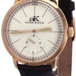 Adee Kaye #AK9044-MRG Men’s Retro Vintage Rose Gold Tone Leather Band Automatic Watch