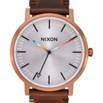 NIXON Porter Leather A1058 – Copper/Brown/Serape – 50m Water Resistant Men’s Analog Classic Watch (40mm Watch Face, 20-18mm Leather Band)