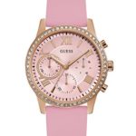 GUESS Women’s Rose Gold-Tone and Pink Multifunction Watch