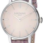 Locman Italy Women’s 1960 Collection Stainless Steel Quartz Watch with Leather Strap, Purple, 11.9 (Model: 0253A10A-00CINKPV)