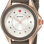 MICHELE Women’s Cape Quartz Stainless Steel and Silicone Dress Watch, Color:Brown (Model: MWW27A000014)