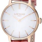 Locman Italy Women’s 1960 Collection Stainless Steel Quartz Watch with Leather Strap, Pink, 12 (Model: 0253R08R-RRWHRGPP)