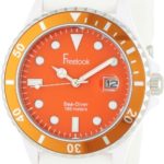 Freelook Men’s HA1433-7H Sea Diver Jelly White Silicone Band with Orange Dial Watch