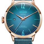 Welder Moody Green Leather 3 Hand Rose Gold-Tone Watch with Date 42mm