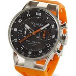 Locman Italy Men’s Montecristo Auto Chrono Stainless Steel Automatic-self-Wind Diving Watch with Rubber Strap, Orange, 26 (Model: 0514V04-00BKOSIO