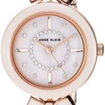 Anne Klein Women’s AK/3338GYRG Swarovski Crystal Accented Rose Gold-Tone and Light Grey Bangle Watch