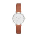 DKNY Women’s The The Modernist Stainless Steel Quartz Watch with Leather Strap, Brown, 14 (Model: NY2676)