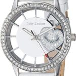 Juicy Couture Black Label Women’s Swarovski Crystal Accented White Leather Strap Watch