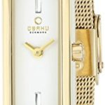 Obaku Women’s V159LXGIMG Rectangle Yellow Gold Ion-Plated Stainless Steel Watch