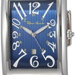 Ritmo Mundo Stainless Steel Swiss-Quartz Watch with Leather Calfskin Strap, Blue, 19 (Model: 2622/3)