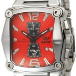 REACTOR Men’s 57011 Nucleus Chronograph Bright Red Dial Stainless Steel Watch