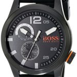 BOSS Orange Men’s 1513147 Paris Analog Display Japanese Quartz Black Watch