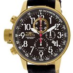 Invicta Men’s 1515 I Force Collection 18k Gold Ion-Plated Watch with Black Cloth-Covered Band