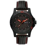 Traser 105502 Men’s Professional Type 3 Red Combat Black Dial Black Leather Strap Dive Watch