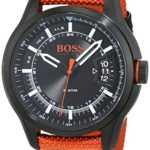 HUGO BOSS Men’s Hong Kong Sport Quartz Watch with Nylon Strap, Orange, 21 (Model: 1550001)