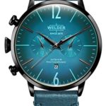 Welder Moody Green Leather Dual Time Watch with Date 45mm