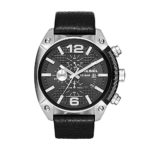 Diesel Men’s DZ4341 Overflow Stainless Steel Black Leather Watch