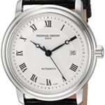 Frederique Constant Men’s Classics Stainless Steel Automatic-self-Wind Watch with Leather Calfskin Strap, Black, 22 (Model: FC-303MC4P6)