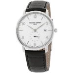 Frederique Constant Men’s Slimline Stainless Steel Swiss-Quartz Watch with Leather Strap, Black, 14 (Model: FC-245SA5S6)