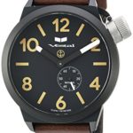 Vestal Canteen Italia Stainless Steel Japanese-Quartz Watch with Leather Calfskin Strap, Brown, 22 (Model: CNT3L07)