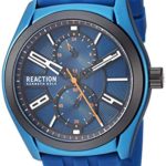 Kenneth Cole REACTION Men’s Dress Sport Japanese-Quartz Watch with Silicone Strap, Blue, 21.2 (Model: RK50900002)