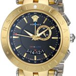 Versace Men’s V-Race GMT Alarm Yellow Gold/Stainless steel Watch