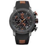 LIV GX1 Swiss Analog Display Chronograph Casual Watch for Men; 45 mm Stainless Steel with Date Calendar; 1000 feet Waterproof – Signature Orange