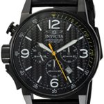 Invicta Men’s ‘I-Force’ Quartz Stainless Steel and Black Leather Casual Watch (Model: 20140)