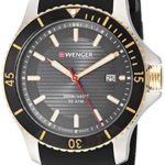 Wenger Men’s Seaforce Stainless Steel Swiss-Quartz Silicone Strap, Black, 22 Casual Watch (Model: 01.0641.126)
