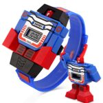 Kids Toys Watch, Boys Cartoon Robot Transformer Toy Hero Amazing Digital Watches, Girls Calendar LED Electronic Wristwatch