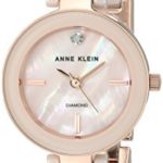 Anne Klein Women’s AK/2660LPRG Diamond-Accented Rose Gold-Tone and Light Pink Ceramic Bracelet Watch