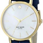 kate spade new york Women’s 1YRU0537 “Metro” Gold-Plated Watch with Blue Leather Band