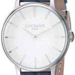 Locman Italy Women’s 1960 Collection Stainless Steel Quartz Watch with Leather Strap, Blue, 13 (Model: 0253A08A-00WHNKPS)