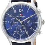 Tommy Hilfiger Women’s Stainless Steel Quartz Watch with Leather Strap, Black, 17.1 (Model: 1781874)