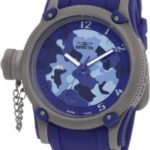 Invicta Men’s 1201 Russian Diver Blue Camouflage Dial Polyurethane Watch