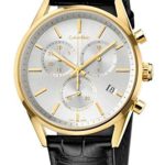 Calvin Klein Mens Chronograph Quartz Watch with Leather Strap K4M275C6