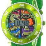 Ninja Turtles Kids’ Digital Watch with Matallic Green Bezel, Flashing LED Lights, Green Strap – Kids Digital Watch with Teenage Mutant Ninja Turtles on the Dial, Safe for Children – Model: TMN4008