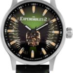 Jacques Lemans ‘The Expendables 2’ Quartz Stainless Steel and Leather Casual Watch, Color:Black (Model: E-226)
