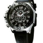 Offshore Men’s OFF009D Tornade Silver and Black PVD Rubber Chronograph Watch