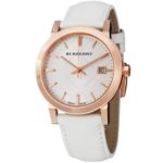 Burberry Men’s BU9012 Large Check White Leather Strap Watch
