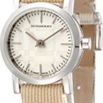 Burberry Heritage Luxury Womens Unisex Watch Nova Check Fabric Leather Band Engraved Date Dial BU1759