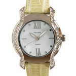 Pedre Women’s Silver-Tone Crystal Watch with Light Olive Leather Strap #6400SX