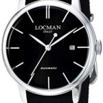 Locman Italy Men’s 1960 Collection Stainless Steel Automatic-self-Wind Watch with Nylon Strap, Black, 20 (Model: 0255A01A-00BKNKNK)