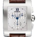 Montblanc Profile XL Chronograph Silver Dial Brown Leather Mens Watch 101560