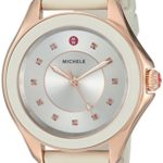 MICHELE Women’s ‘Cape Topaz’ Swiss Quartz Stainless Steel and Silicone Casual Watch, Color:Beige (Model: MWW27A000023)