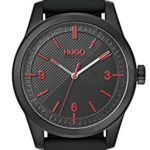 Hugo Men’s #Create Quartz Black IP and Rubber Strap Casual Watch, Color: Black (Model: 1530014)