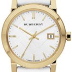 Burberry Women’s BU9110 Large Check Leather Strip On Fabric Watch